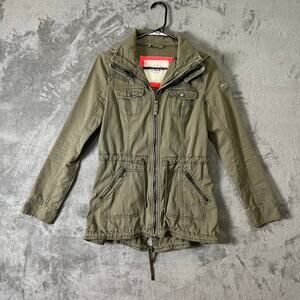 Vintage Abercrombie & Fitch Olive Utility Cargo Jacket Military Style Small
